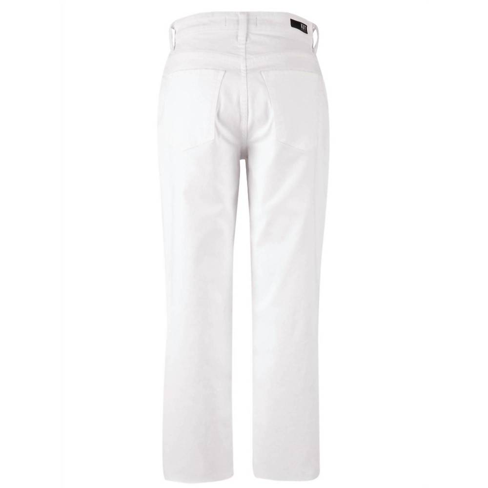 NEW KUT FROM THE KLOTH rachael hi rise raw hem mom jeans in optic white - Picture 5 of 5